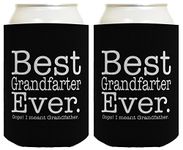 Father Day Gifts for Grandpa Best Farter Ever Oops I Meant Father Fathers Day Gift Ideas Funny Grandpa Gifts for Grandpa Gag Gifts 2 Pack Can Coolie Drink Coolers Coolies Black