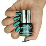 DeBelle Gel Nail Polish Cosmic Emerald (Glitter Emerald Green Nail Paint)|Non UV - Gel Finish |Chip Resistant | Seaweed Enriched Formula| Long Lasting|Cruelty and Toxic Free| 8ml