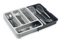 Joseph Joseph DrawerStore - Expandable Cutlery Tray Drawer Organiser for kitchen utensils, Dark Grey/Grey, 8