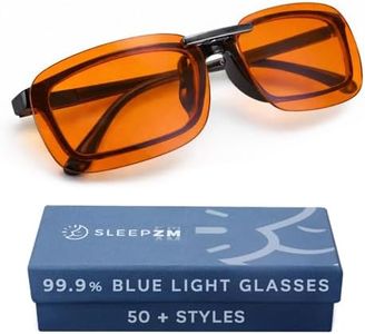Sleep ZM Clip On 99.9% Orange Blue Light Glasses for Computer, TV, Gaming Use Improve Sleep Quality by Naturally Producing Melatonin for Women and Men