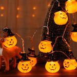 Yiedlsksy Halloween Pumpkin String Lights 3 Metres 20 Pieces for Room Garden Decoration, 2 Modes Halloween Decoration Lights for Indoor Outdoor Decoration