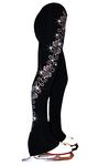 Ice Fire Polartec Figure Skating Pants with Crystals Swirls Design (AB Crystals, Child Medium)