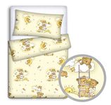 Baby Bedding Set Pillowcase + Duvet Cover 2PC to FIT Junior Bed (Ladder Cream)