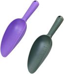 Plastic Garden Shovel Hand Trowel Tool Non-Slip Potting Soil Scoop Flowerpot Transplanting Digging Weeding Planting Cultivation Sturdy Kids Beach Sand Toys Pet Food Scoop 2 Pcs