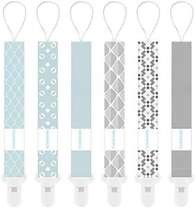 Yoofoss Pacifier Clip for Boys and Girls 6 Pack Solid Color Pacifier Holder Fits All Pacifiers & Teething Toys Modern Unisex Baby Necessary