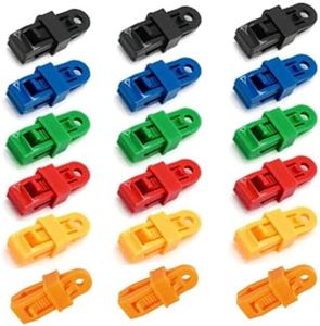 18 Pcs Tarp Tarpaulin Clips for Outdoor Adjustable Tarp Clip Heavy Duty Lock Grip Multipurpose Strong Locking Tent Clips for Swimming Pool Covers, Car Cover, Boat Canopies,Awning Clamp(6 Colors)