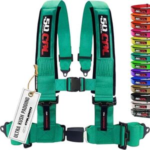 1pc 4 Point Harness for Bucket Seat Push Release 10 Color Harnesses Racing Harness 4 point Race Car UTV, RZR (Teal, 3in)
