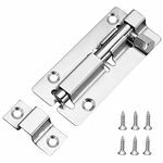 JelKen Door Lock Bolts 3"(75mm), 304 Stainless Steel Door Latch Slide Bolts Lock with Screws for Bathroom Bedroom Shed Garden Toilet, 3 Inch