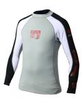 Body Glove 540 8-Ounce Long Sleeve Lycra Rash Guard (X-Small, Black/White/Silver)