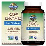 Garden of Life Raw Enzymes, Men 50 & Wiser, Vegetarian Capsules 90 ea