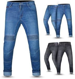 Tornado Thunder Men’s Motorcycle Jeans – CE Level 2 Armoured, Aramid Lined, AA Rated – Protective Riding Pants with Knee & Hip Pads – 12oz Heavy-Duty Denim (UK, Waist & Inseam, 44, 32, Blue)