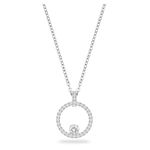 Swarovski Creativity pendant, Circle, White, Rhodium plated, One Size