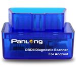 Panlong Bluetooth OBD2 OBDII Car Diagnostic Scanner Code Reader Check Engine Light for Android - Compatible with Torque Pro