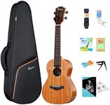 Rosen Concert Ukulele for Adults Beginners Ukelele Solid Mahogany 23 Inch Ukulele for Kids Starter Kit with Lesson Book Gig Bag Tuner Capo Picks Strings