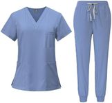 Yoga Waistband V-Neck Scrubs Top & 