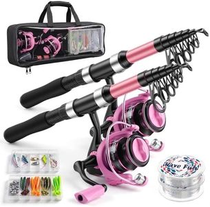 Fishing Rod and Reel Combo,2 Pcs 2.1M Telescoping Fishing Rod with Carrier Bag,Spinning Reels,2 Lines,Lures Baits,Suitable for Beginners Fishing Gifts for Men Women Saltwater Freshwater