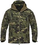 Memoryee Waterproof Men's Outdoor Softshell Jackets Fleece Lining Warm Military Tactical Camouflage Coat/Green CP(new)/XL