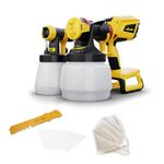 WAGNER battery-powered Paint Sprayer W 600 FLEXiO (Battery and charger are not included) for Wall and Ceiling/Wood and Metal paint - interior and exterior usage, container 1300 ml + 800 ml