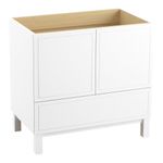 KOHLER K-99506-LG-1WA Jacquard Vanity with Furniture Legs 2 Doors and 1 Drawer, 36-Inch, Linen White