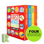 First Words Collection 4 Children Baby Kids Books Box Set (100 Animal Words, 100 Things That Go, 100 First Words, Alphabet Shapes Colours Numbers)