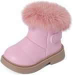 MK MATT KEELY Girls Snow Boots Kids Winter Outdoor Waterproof Boots Toddler Walking Shoes with Anti-Slip Rubber Sole,Pink,6 UK Child