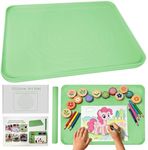 Large Silicone Mat for Crafts, 24"X19.7" Art Mat with Raised Edges for Clay, Resin, Slime, Jewelry-Making Table Protection Heat-Resistant Paint Mats, Green