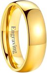 FaithHeart Personalized Custom Mens Stainless Steel Wedding Band Rings - 2/4/6/8 mm Silver/Black/Gold Plated Polished Wedding Bands Non Tarnish Engagement Ring Mens Ring Comfort Fit Size 4-12