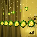 Party Propz Ganpati Leaf Led Lights for Home Decoration, Diwali Lights for Decoration for Home, Leaf Light for Diwali Decor with 8 Flashing Mode, String Lights for Balcony, Navratri Light Decoration