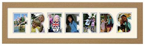 Friends Photo Frame Word Frame Light Oak Wood Finish Birthday Picture Gift Present