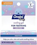 Orajel Baby Nighttime Cooling Gel for Teething, Drug-Free, 1 Pediatrician Recommended Brand for Teething, One .18oz Tube