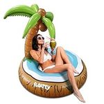 Floatey Palm Tree Pool Float - Xtralarge 48 Inches, Giant Pool Floats Adult Size | Inflatable Coconut River Tubes For Floating | Floating Island Funny Pool Float | Pool Accessories Tropical Pool Float