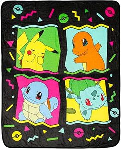 Northwest Pokemon 90's Character Box Design Gaming Plush Throw Blanket 46' x 60'