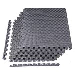 BalanceFrom Puzzle Exercise Mat with EVA Foam Interlocking Tiles for MMA, Exercise, Gymnastics and Home Gym Protective Flooring, 1" Thick, 24 Square Feet, Gray