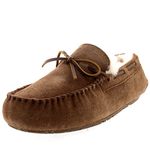 Polar Mens Moccasin Real Suede Australian Genuine Loafer Slipper - Tan - UK8/EU42 - YC0449