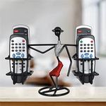 D&V ENGINEERING - Creative in innovation Metal Remote Holder/Remote Stand/Remote Organizer for Living Room Décor (Silver & Red)