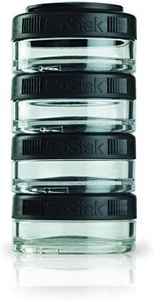 BlenderBottle GoStak Twist n' Lock Storage Jars, 40cc 4-Pak, Black