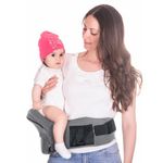 Mom's Choice Award Winner - CozyOne Safety-Certified Baby Hip Carrier, New Ergonomic Design & Various Pockets for Newborns & Toddlers Carrier (Carrier Grey）