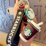 M.T. BROTHERS Silicone- Starbucks Coffee Cup Keychain Gift For Girl Boys Keyring And Bag Hanging Accessory | Keychain For Boys Kids Return Gifts. (Brown)