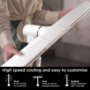 Shark TurboBlade Bladeless Tower Fan – 10-Speed, 180° Oscillation, White