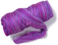 Kondoos multi Colored Natural Wool roving, 1 lb. Best Wool for Needle Felting, Wet Felting, handcrafts and Spinning. (candy, 1lb)