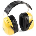 PRETEX Ear Defenders with SNR 34dB - Lightweight Ear Muffs Protection for Adults - Adjustable Noise Cancelling Headphones - Over Ear Earmuffs for Work or Home - Yellow