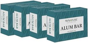 Alum Bar (Ammonium aluminium sulfate) (Phitkari) by minature |Pack of 4 Alum Stone(Fitkari)| Alum Shaving Bar | Alum Blocks | 100% Only Alum | Nothing Added| Chemical & Preservative Free| Pure & Natural (400g)