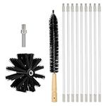 11pcs Chimney Sweep Kit, Chimney Sweep Brush, Dryer Vent Cleaner Kit, Reinforced Nylon Dryer Duct Cleaning Kit, Versatile Lint Trap Brush, Flexible and Reusable Rods