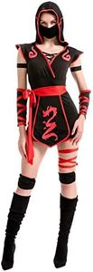 Spooktacular Creations Costume de ninja pour adulte Halloween pour femme, déguisement, fête costumée, tour ou traitement, fête cosplay (X-Large)