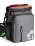 Gobeigo 8 Cup Dog Treat Pouch and Training Clicker, Dog Walking Bag with Phone Holder, Built-in Poop Bag Dispenser, 3 Ways Wearable Pet Fanny Pack for Outdoor Travel(Gray & Black) (Gray/Orange)