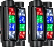 Spider Moving Head DJ Lights, Disco Party Stage Lights Indoor, Litake 8x10W RGBW Sound Activated DMX-512 Control Strobe Beam Lighting for Christmas Party Pub Festival Wedding Event Show, 2 Packs