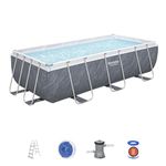 Bestway | Power Steel Above Ground Pool Set, Family Outdoor Swimming Pool, 4.04 m x 2.01 m x 1.00 m, 13.3ft, Grey