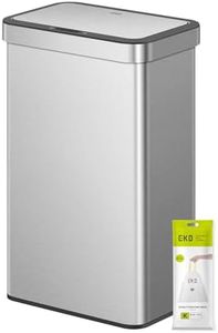 EKO Econova 70L Sensor Recycling Bin, Dual Compartment 2×35L Stainless Steel Automatic Kitchen Bin with Soft-Close Lid, Fingerprint-Resistant, Matt Metallic