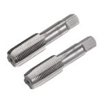 uxcell Metric Hand Tap M18 Thread 1.5 Pitch 4 Straight Flutes H2 Alloy Tool Steel Bottom & Taper Screw Tap Set Tapping Tools for Repairing 1 Pair