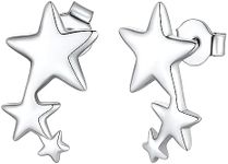 Sterling Silver Star Stud Ear Climbers Earrings for Women Cute Clawer Trendy Earrings